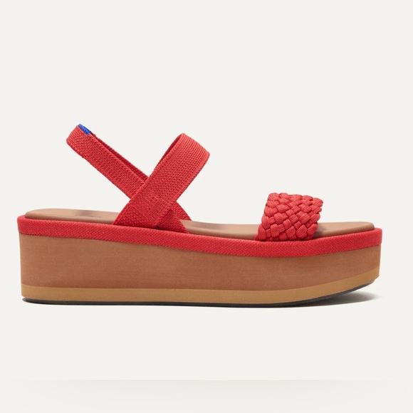 Rothy's Red Hot Woven Wedge Sandal - Size 7 - Picture 3 of 7